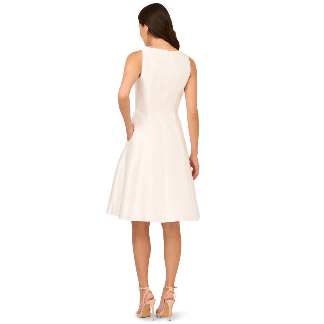Adrianna Papell Women's Sleeveless Button Mikado Dress