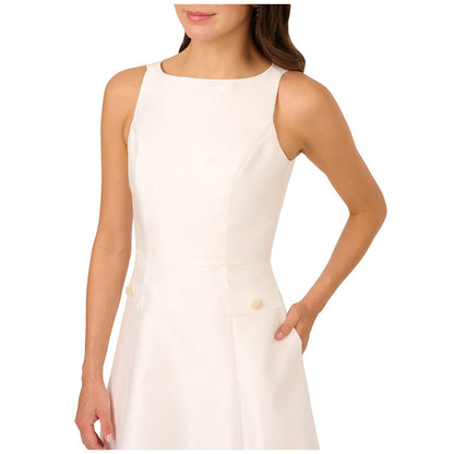 Adrianna Papell Women's Sleeveless Button Mikado Dress