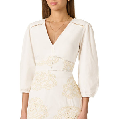 Adrianna Women's Embroidered V-Neck Mini Dress