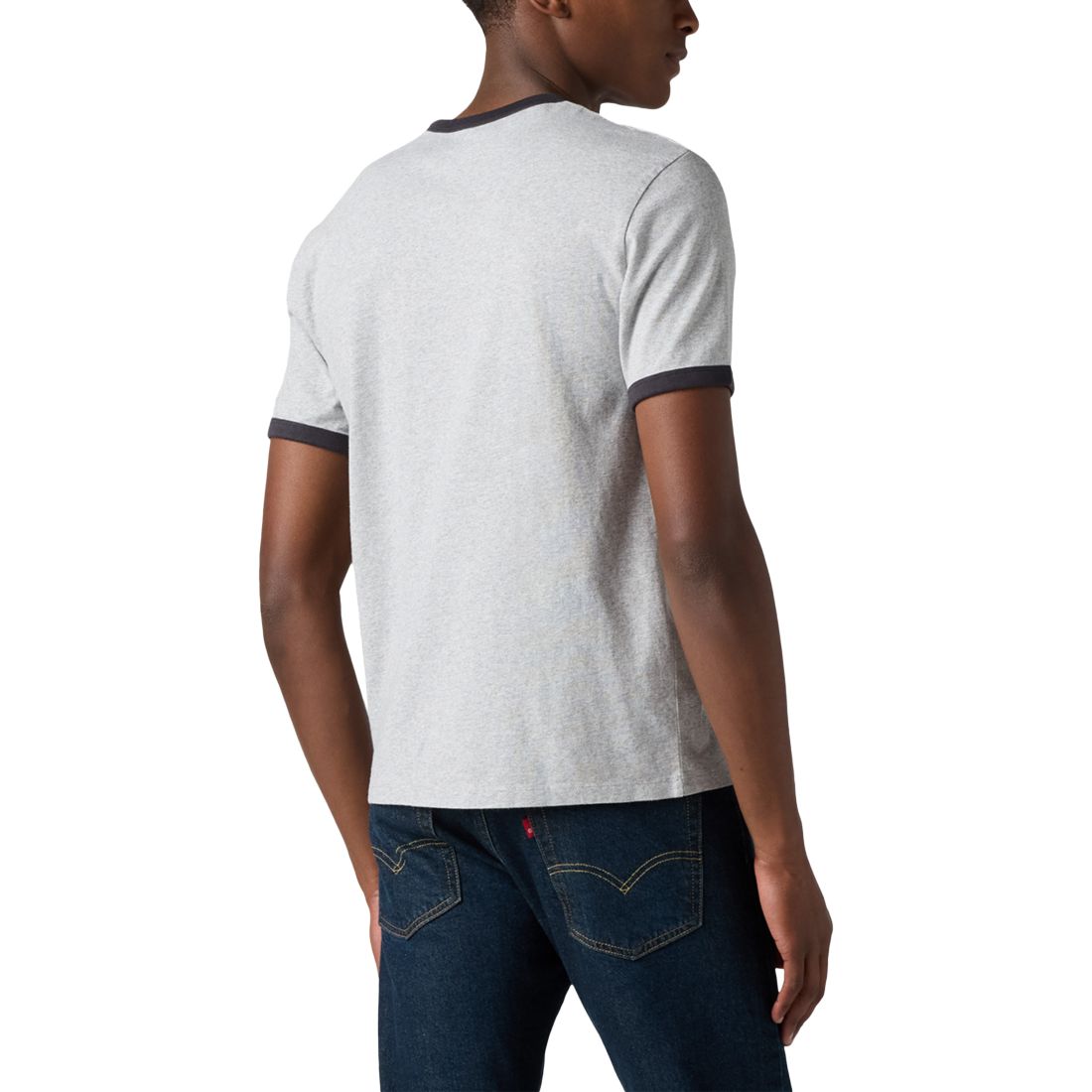 Levi's Men's Classic Fit Short Sleeve Retro Embroidered Ringer Crewneck T-Shirt