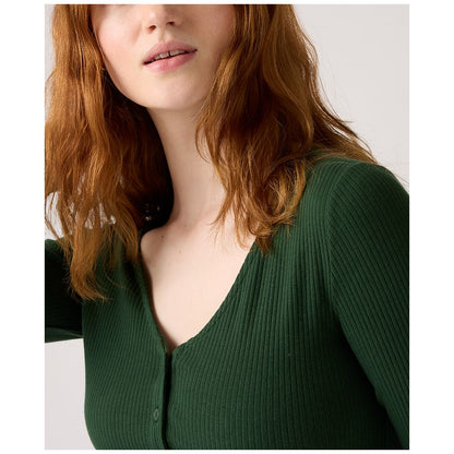 Levi's Women's Muse Ribbed Long-Sleeve Button-Up Top