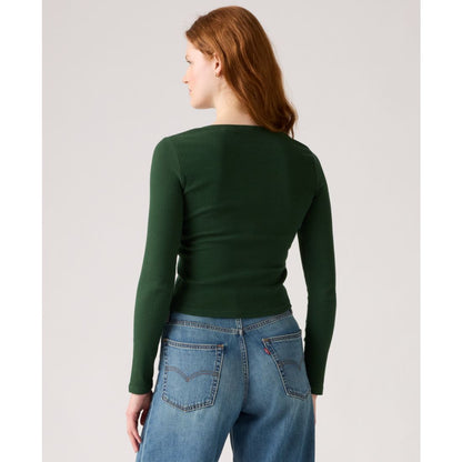 Levi's Women's Muse Ribbed Long-Sleeve Button-Up Top