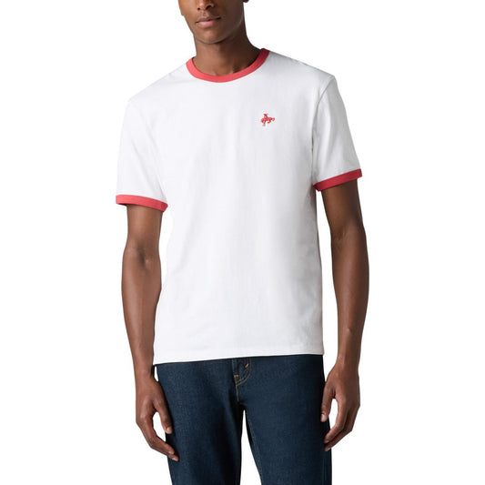 Levi's Men's Classic Fit Short Sleeve Retro Embroidered Ringer Crewneck T-Shirt