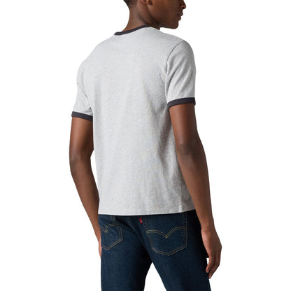 Levi's Men's Classic Fit Short Sleeve Retro Embroidered Ringer Crewneck T-Shirt