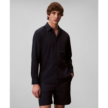 Calvin Klein Men's Collared Neck Long-Sleeve Shirt