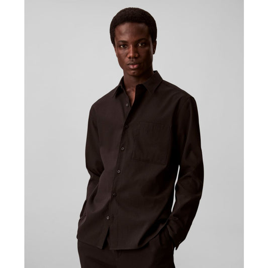 Calvin Klein Men's Collared Neck Long-Sleeve Shirt
