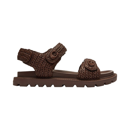 Coach Women's Brynn Raffia Round Toe Sandals