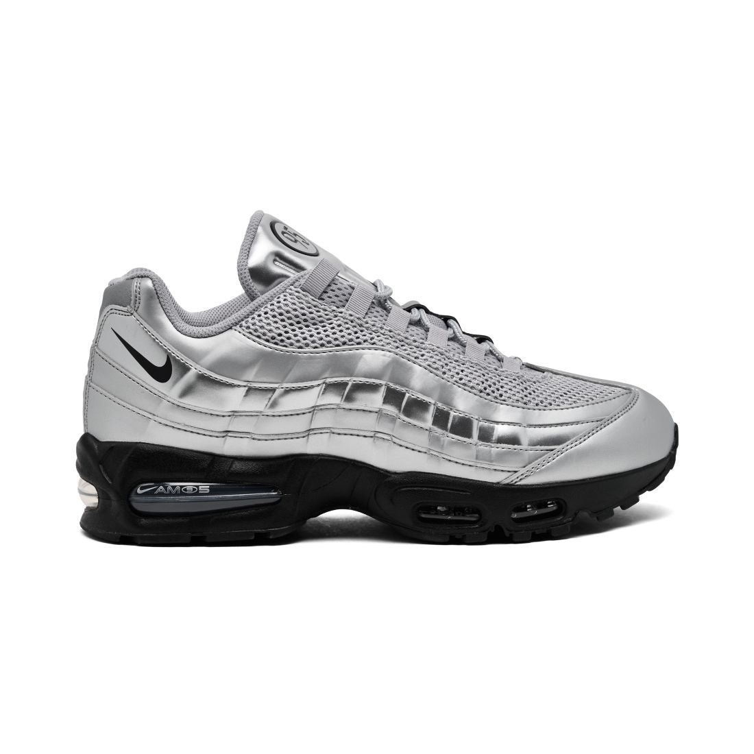 Nike Men's Air Max 95 Big Bubble Total 90 Casual Sneakers from Finish Line - Metallic Silver, Black