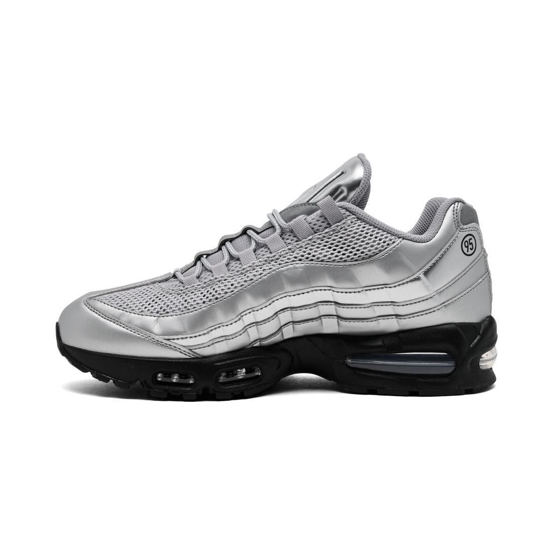 Nike Men's Air Max 95 Big Bubble Total 90 Casual Sneakers from Finish Line - Metallic Silver, Black