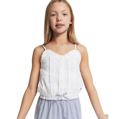 Tommy Hilfiger Girls' 7-16 Ruffle Trim Lace Cami Top