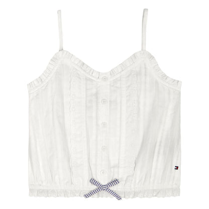 Tommy Hilfiger Girls' 7-16 Ruffle Trim Lace Cami Top