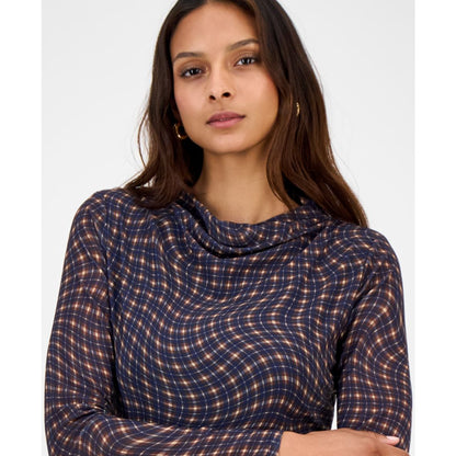 Bar Iii Women's Mock Neck Printed Mesh Midi Dress, Macy's Exclusive