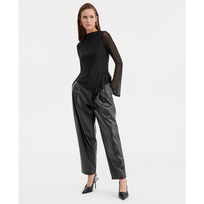 Bar Iii Women's Mock-Neck Asymmetrical Ruffled-Hem Top, Macy's Exclusive