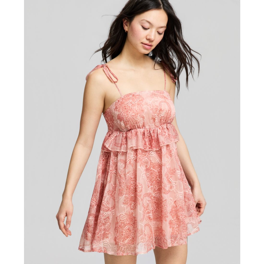 And Now This Women's Paisley Ruffle Mini Dress, Macy's Exclusive