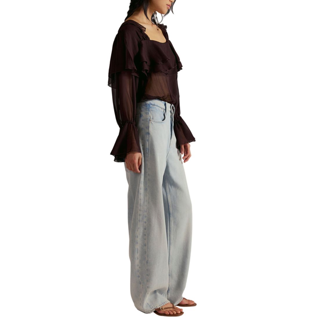 Free People Women's Truro Baggy Puddle High Rise Jeans
