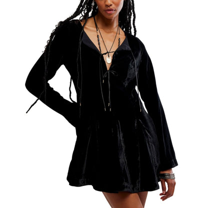 Free People Women's Linney V-Neck Mini Dress