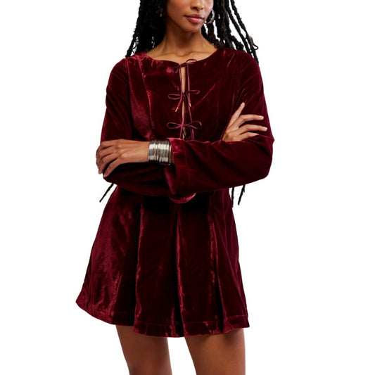 Free People Women's Linney V-Neck Mini Dress