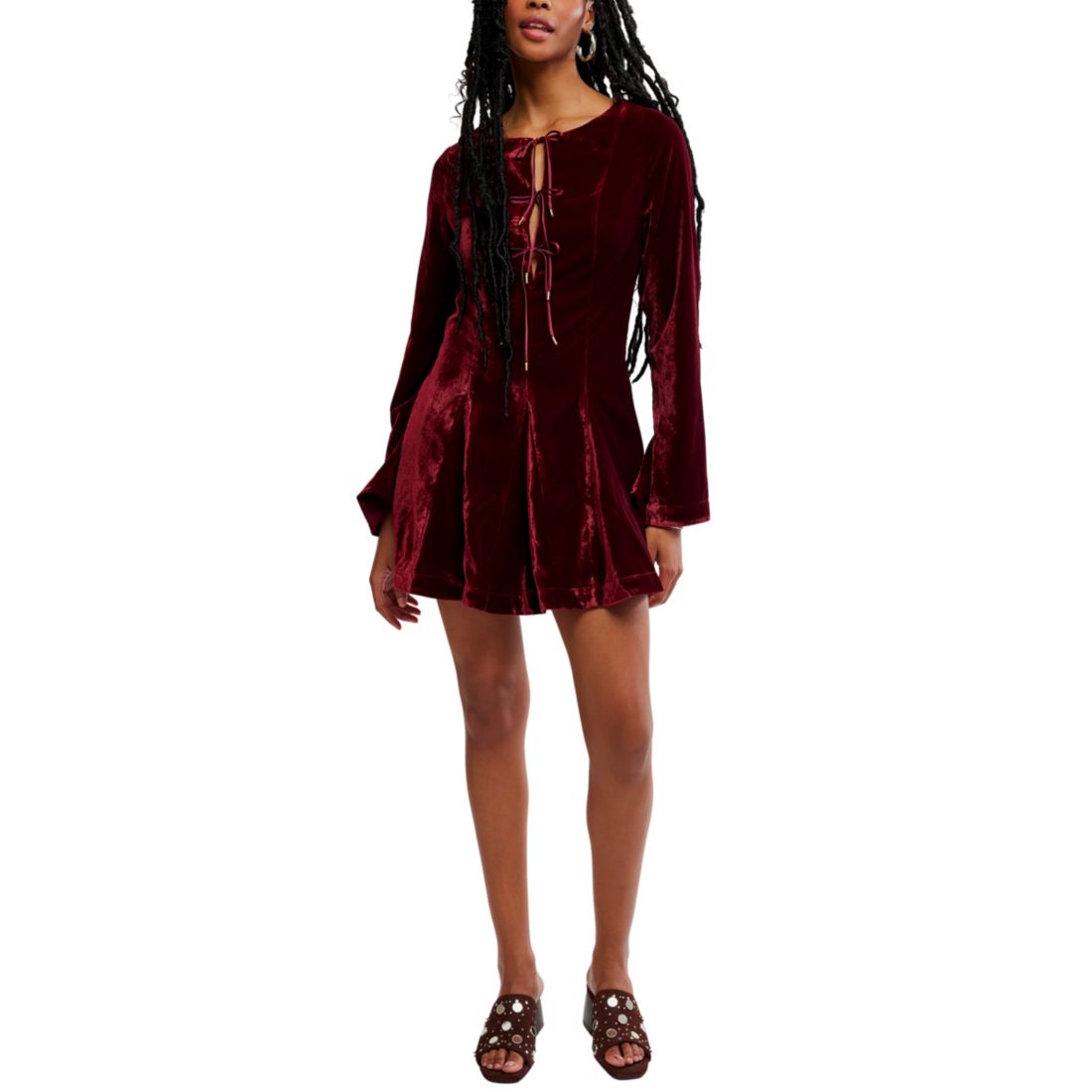 Free People Women's Linney V-Neck Mini Dress