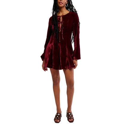 Free People Women's Linney V-Neck Mini Dress