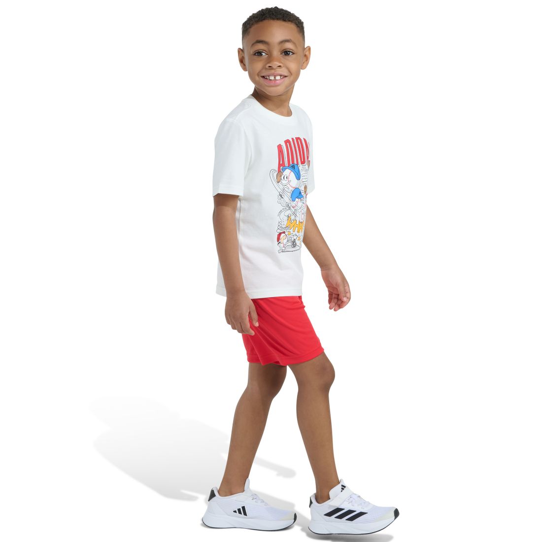 adidas Boys' 2T-7 Essential Graphic T-Shirt and Shorts, 2-Piece Set