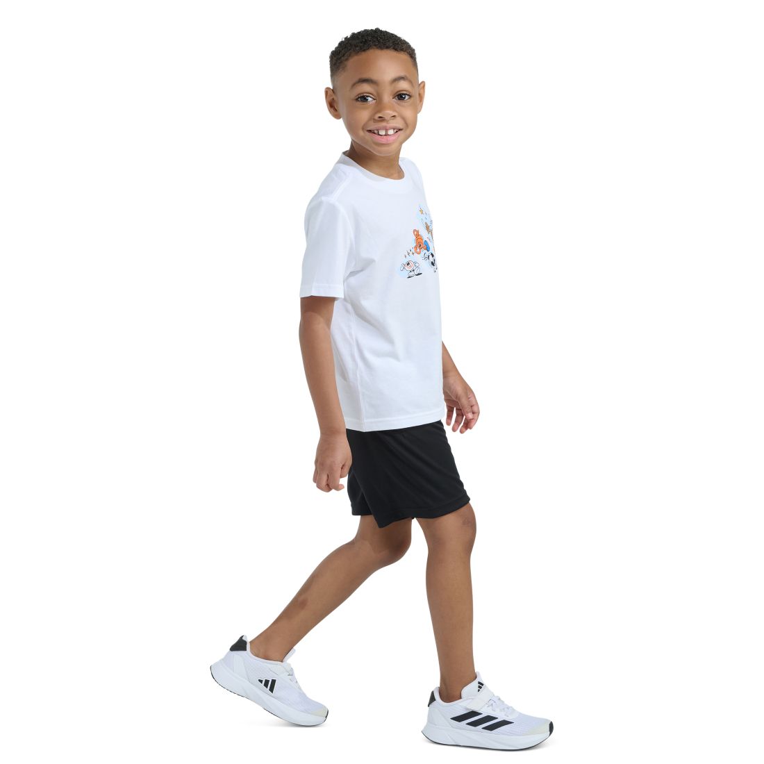 adidas Boys' 2T-7 Essential Graphic T-Shirt and Shorts, 2-Piece Set