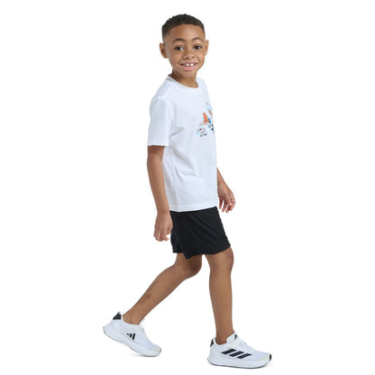 adidas Boys' 2T-7 Essential Graphic T-Shirt and Shorts, 2-Piece Set