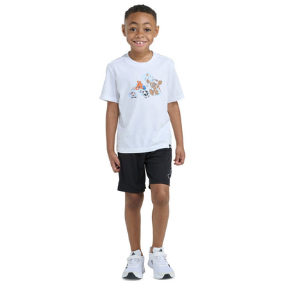 adidas Boys' 2T-7 Essential Graphic T-Shirt and Shorts, 2-Piece Set