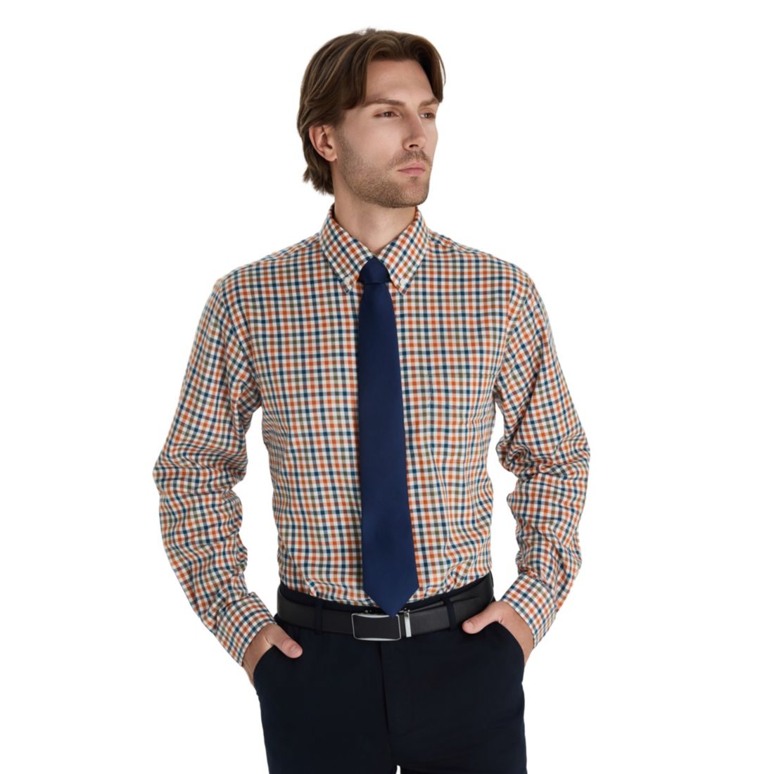 Club Room Men's Fashion Plaid Pattern Poplin Shirt, Macy's Exclusive
