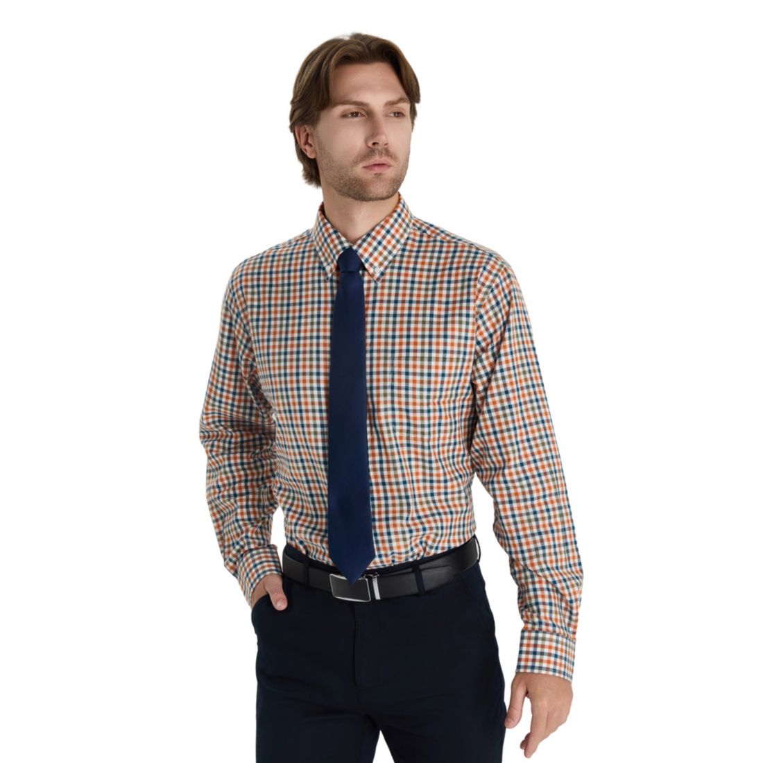 Club Room Men's Fashion Plaid Pattern Poplin Shirt, Macy's Exclusive