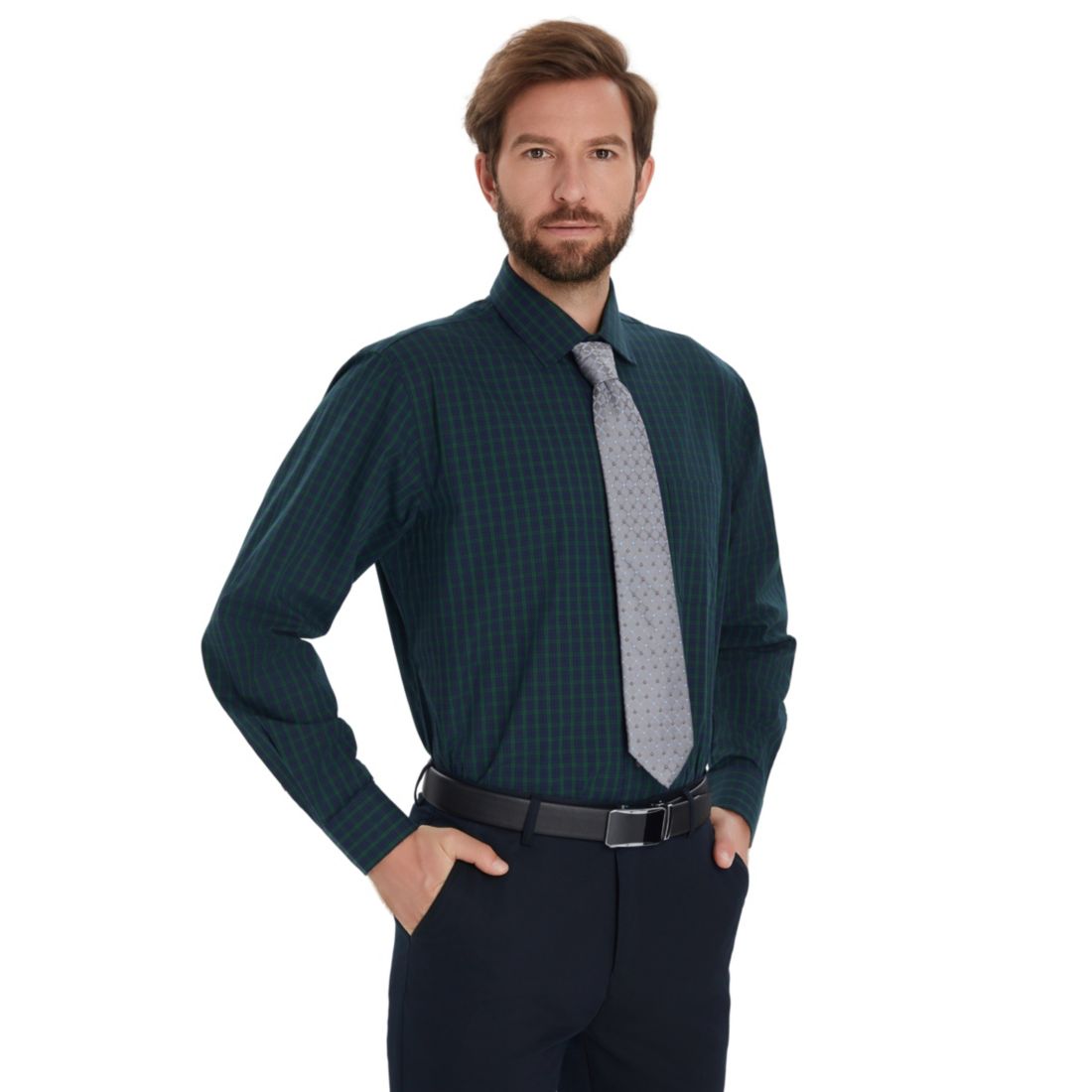 Club Room Men's Mini Blackwatch Regular-Fit Dress Shirt, Macy's Exclusive