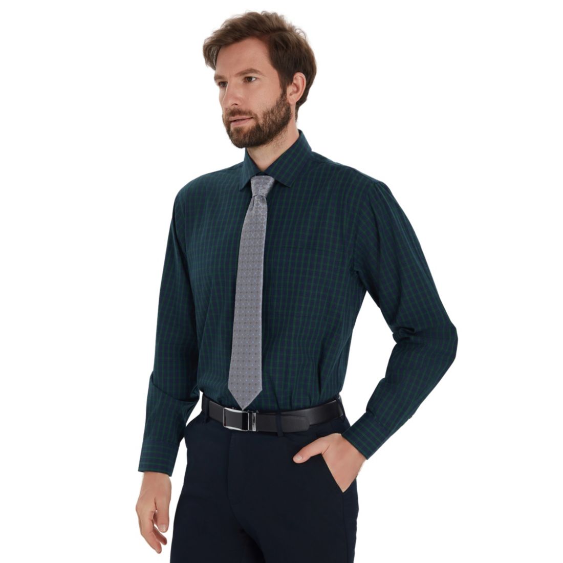 Club Room Men's Mini Blackwatch Regular-Fit Dress Shirt, Macy's Exclusive