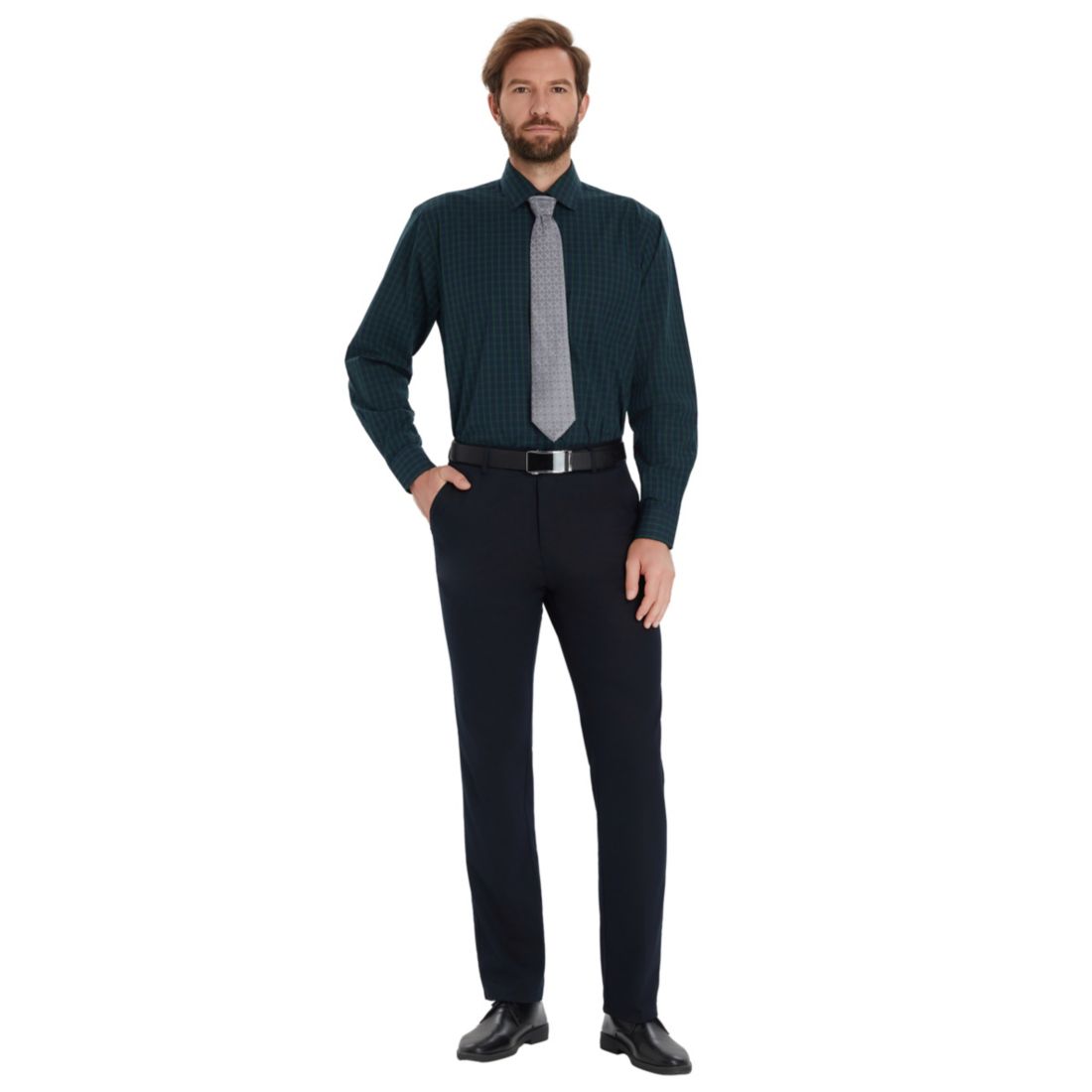 Club Room Men's Mini Blackwatch Regular-Fit Dress Shirt, Macy's Exclusive