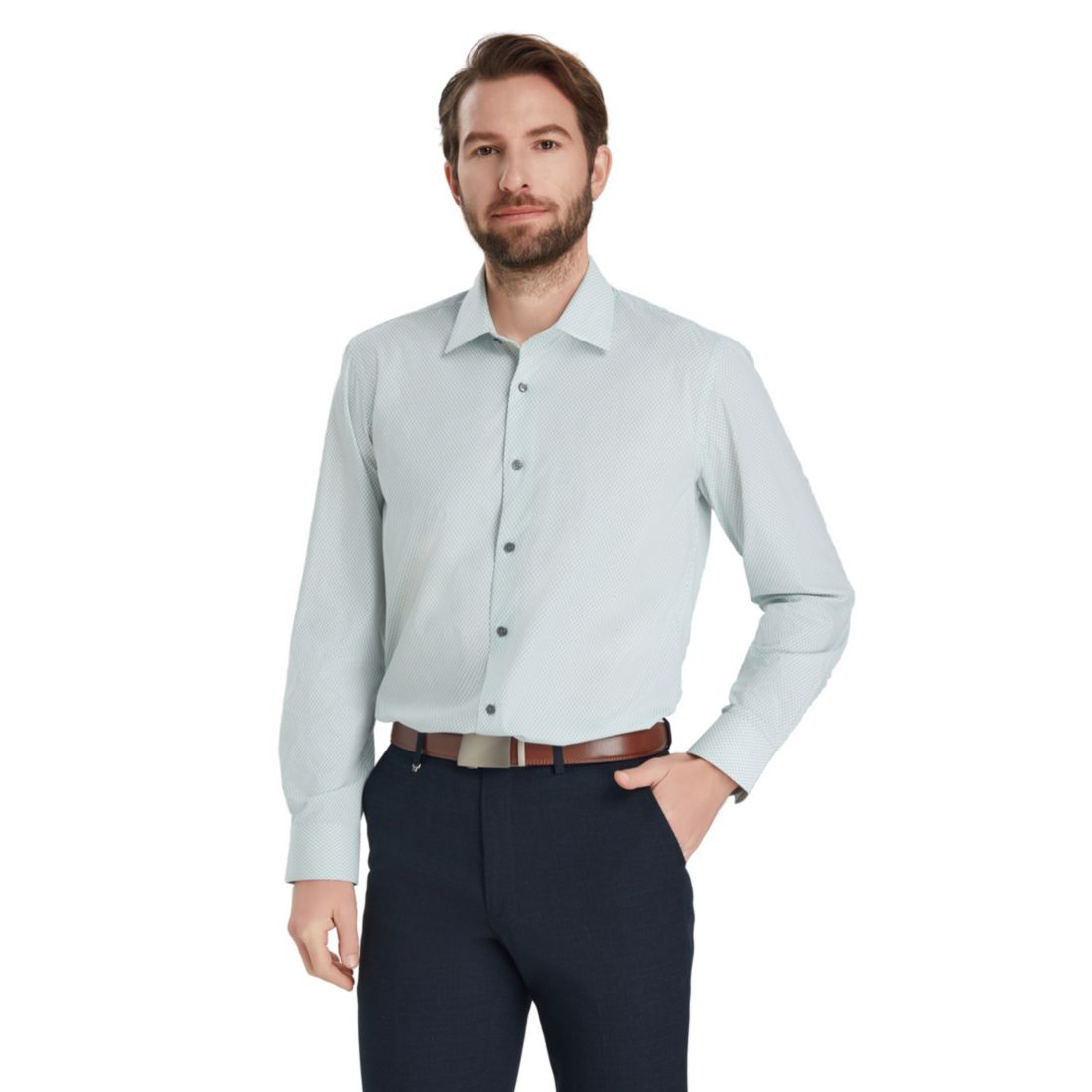 Alfani Men's Geometric Pattern Spread-Collar Dress Shirt, Macy's Exclusive