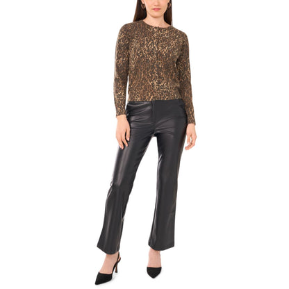 Vince Camuto Women's Leopard Print Long-Sleeve Cardigan Sweater