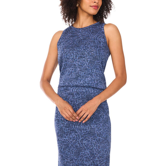 Vince Camuto Women's Textured Crewneck Sleeveless Top
