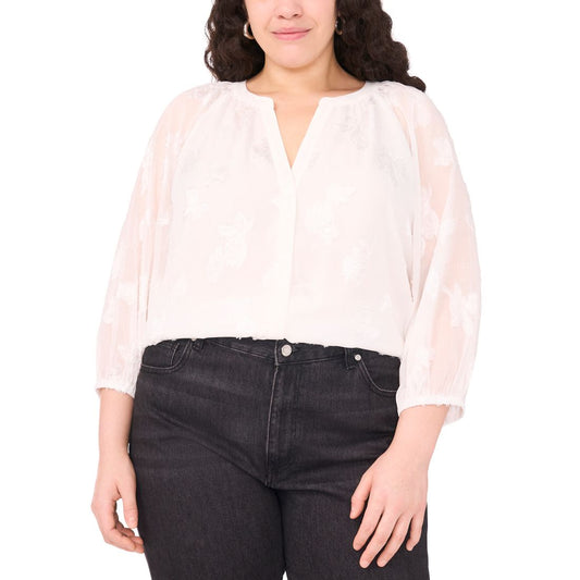 Vince Camuto Plus Size Raglan-Sleeve V-Neck Blouse