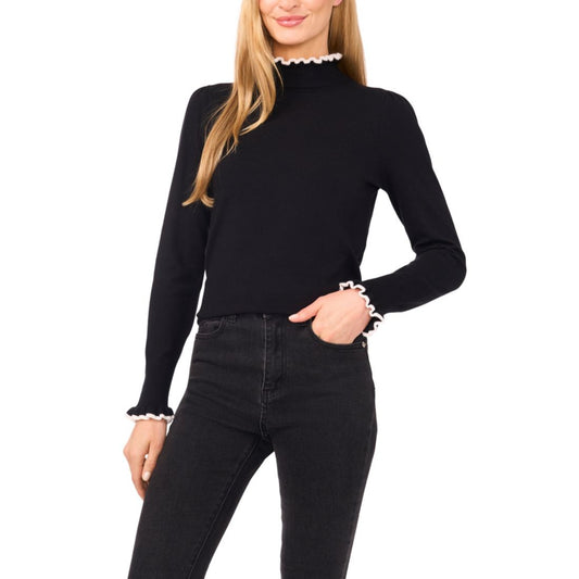 CeCe Women's Ruffle Edge Long Sleeve Sweater