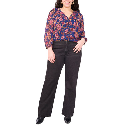 Vince Camuto Plus Size Long-Sleeve V-Neck Blouse