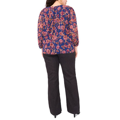 Vince Camuto Plus Size Long-Sleeve V-Neck Blouse