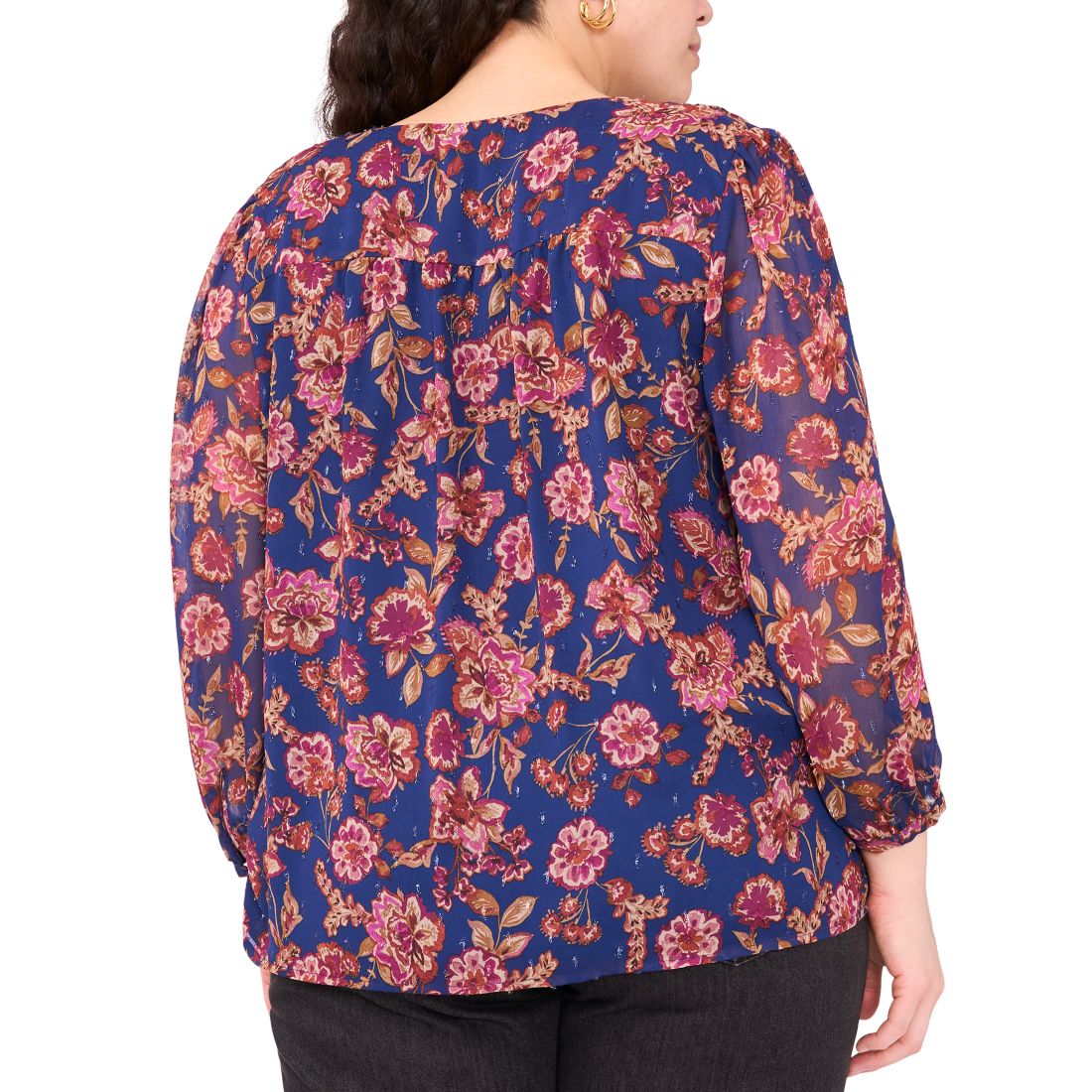Vince Camuto Plus Size Long-Sleeve V-Neck Blouse