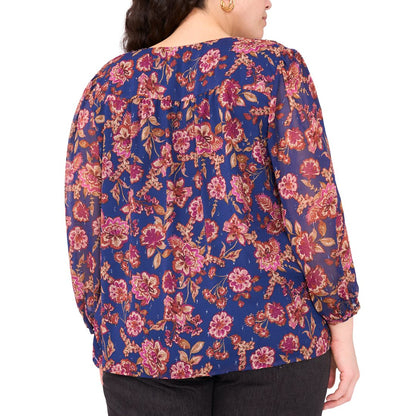 Vince Camuto Plus Size Long-Sleeve V-Neck Blouse