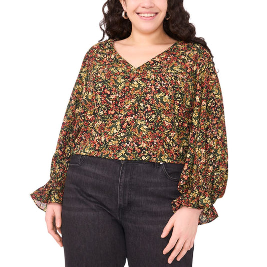Vince Camuto Plus Size Balloon Sleeve V-Neck Blouse
