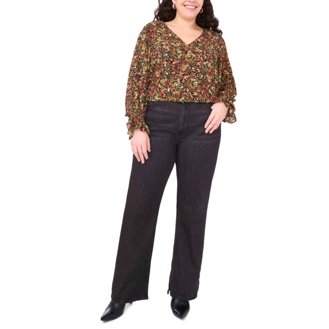 Vince Camuto Plus Size Balloon Sleeve V-Neck Blouse