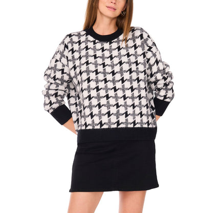 Vince Camuto Houndstooth Pull-On Sweater
