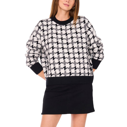 Vince Camuto Houndstooth Pull-On Sweater