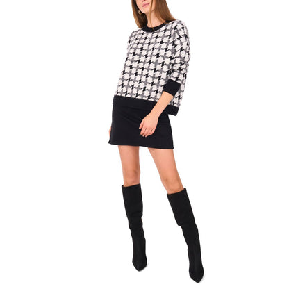 Vince Camuto Houndstooth Pull-On Sweater