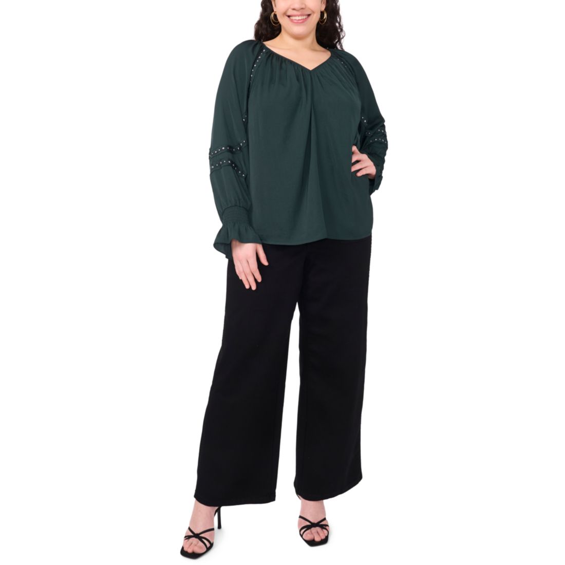 Vince Camuto Plus Size Embellished V-Neck Top