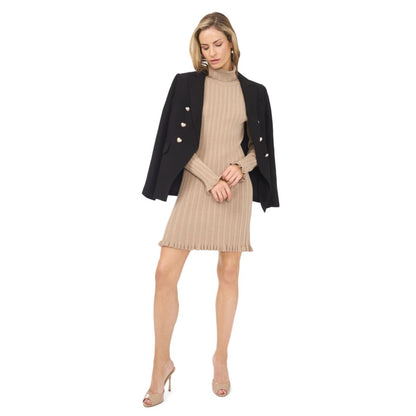 CeCe Women's Turtle Neck Ribbed Sweater Dress