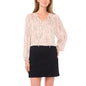Vince Camuto Women's Tie Neck Shirring Long Sleeve Peasant Top