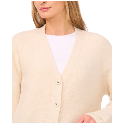 CeCe Women's V-Neck Ruffle Cuff Cardigan Sweater